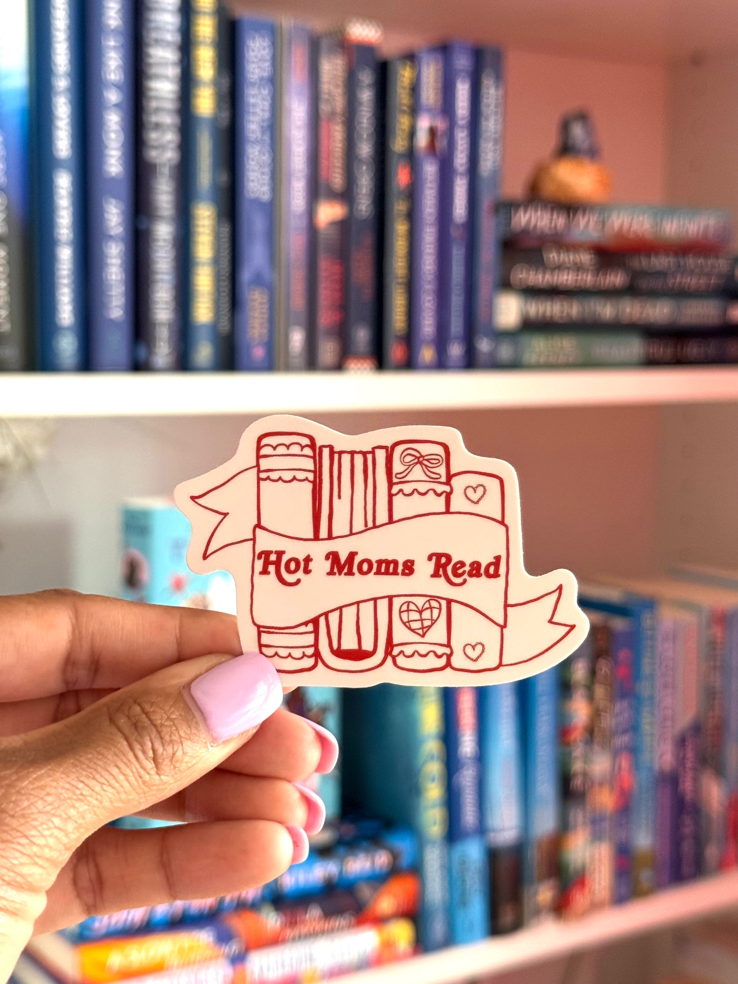Hot Moms Read Sticker