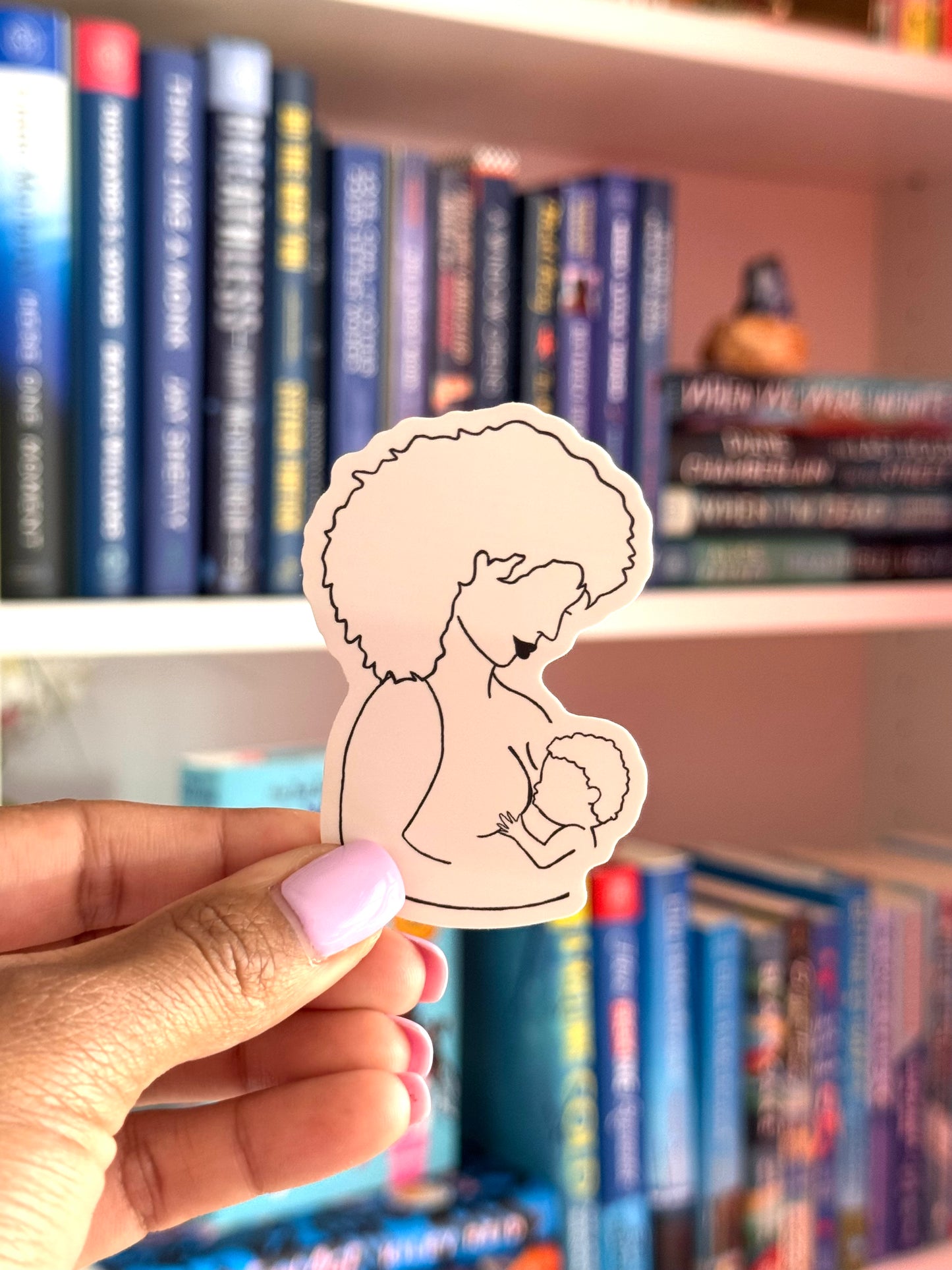 Curly Breastfeeding Mama Sticker