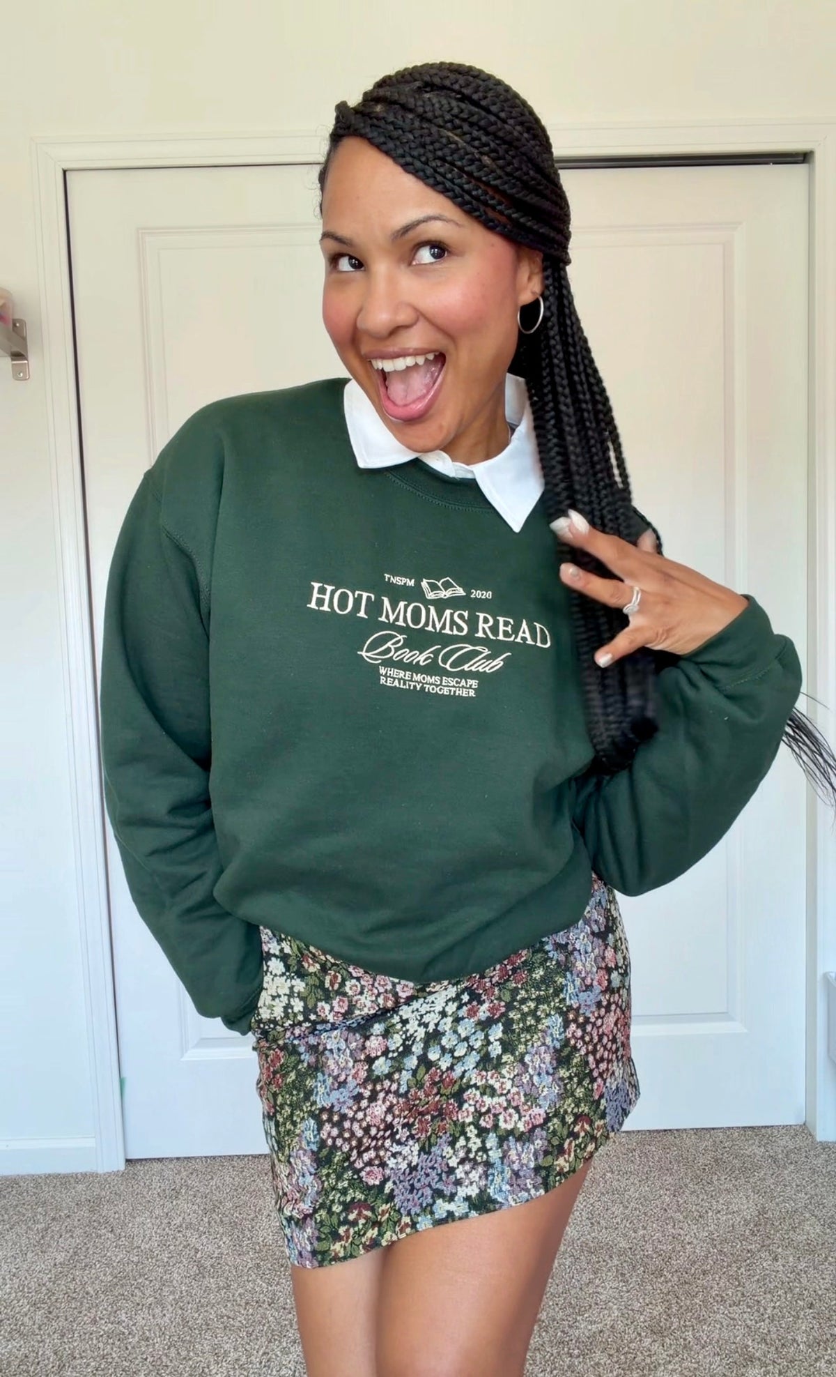 Hot Moms Read Book Club Embroidered Sweatshirt