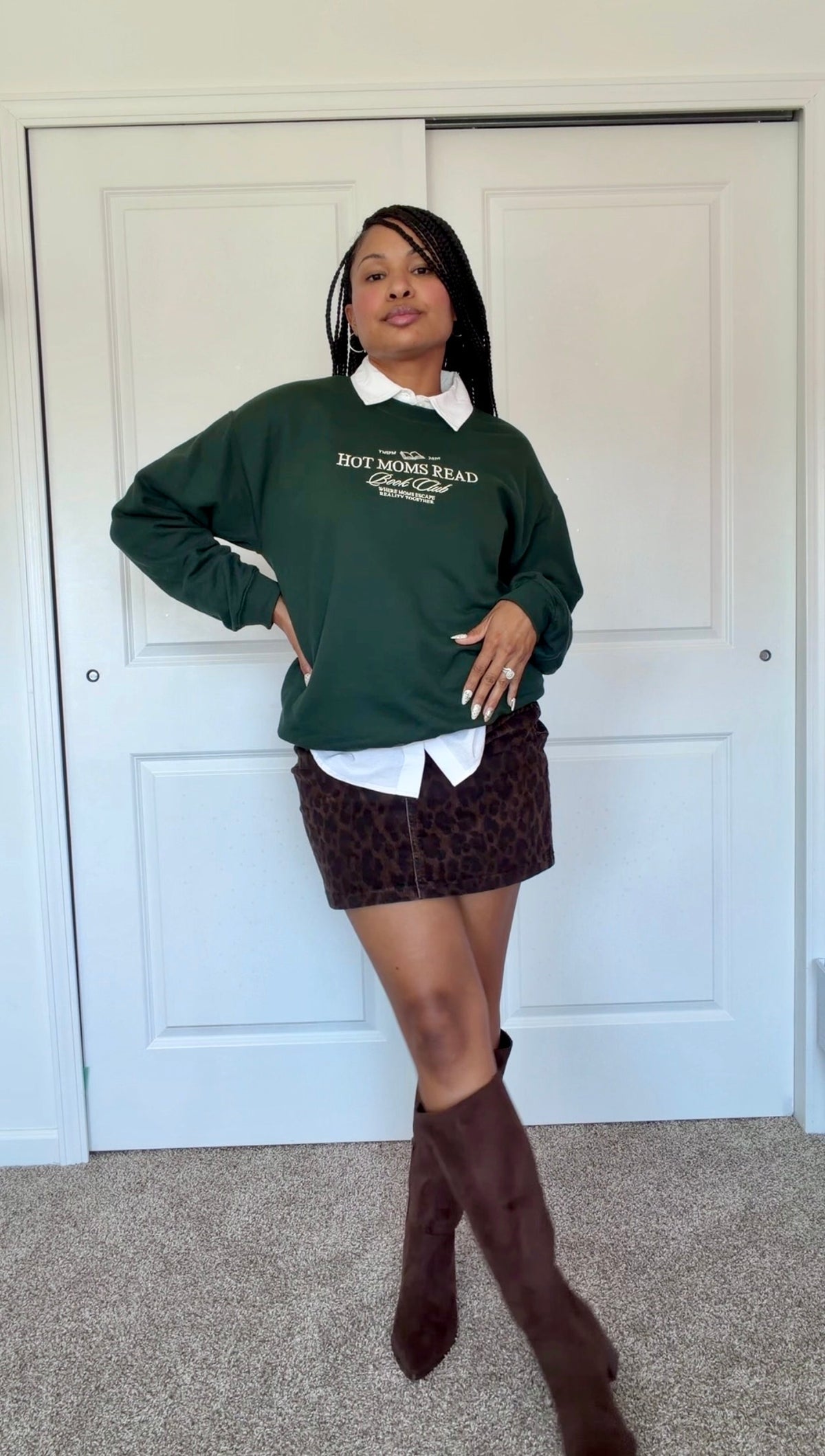 Hot Moms Read Book Club Embroidered Sweatshirt