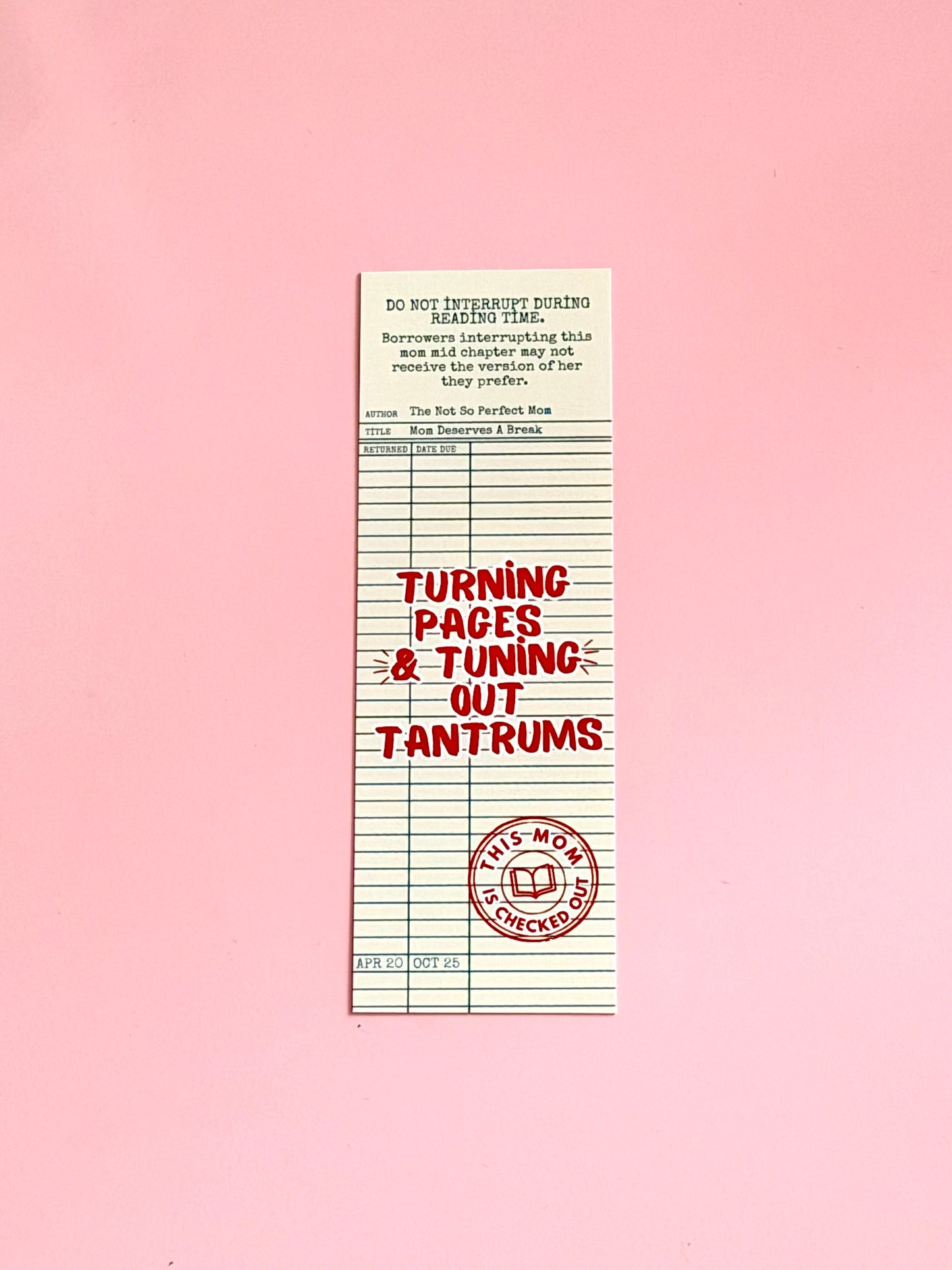 Turn Pages & Tune Out Tantrums Bookmark
