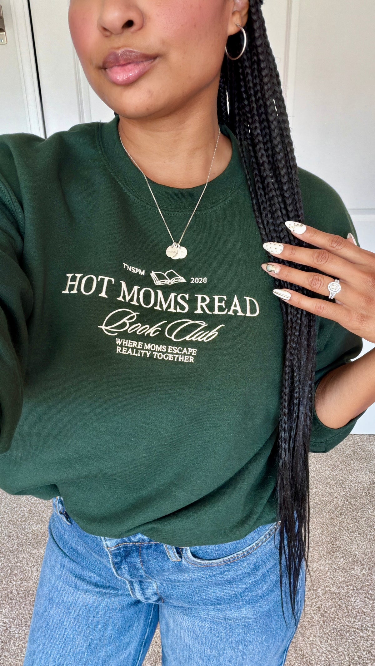 Hot Moms Read Book Club Embroidered Sweatshirt