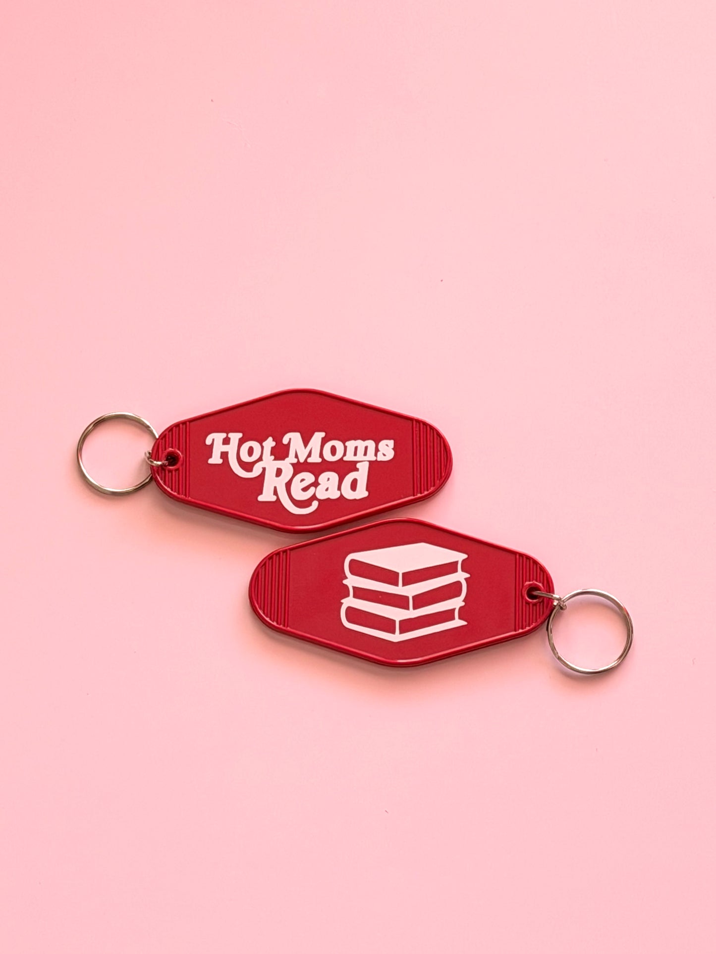 Hot Moms Read Keychain
