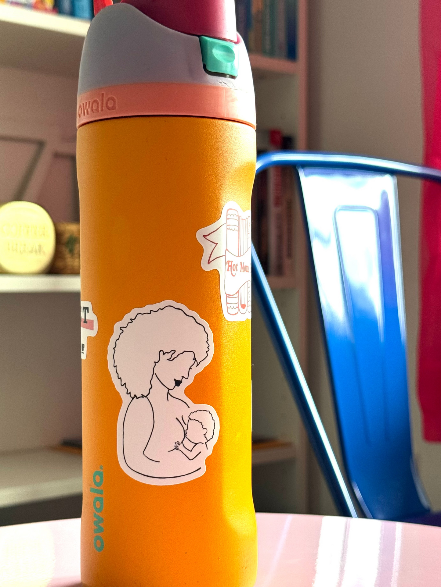 Curly Breastfeeding Mama Sticker